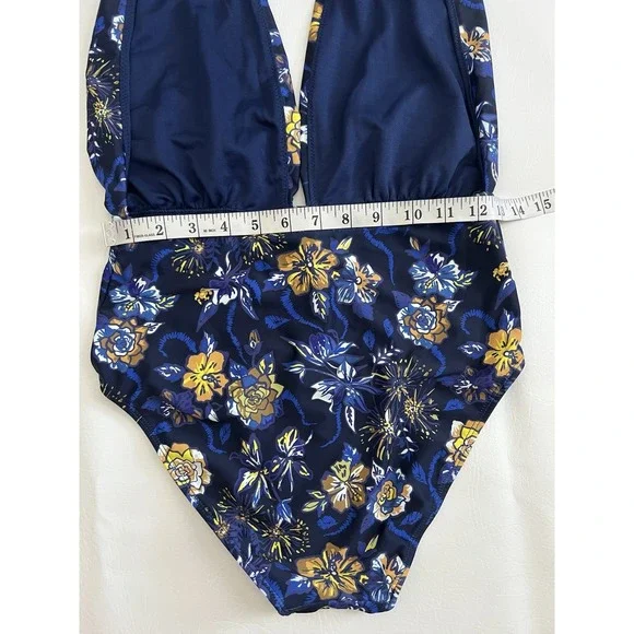 YMI Swimsuit Blue Floral Studded NWOT Size Medium Summer Boho Beach Vacation - Picture 8 of 8